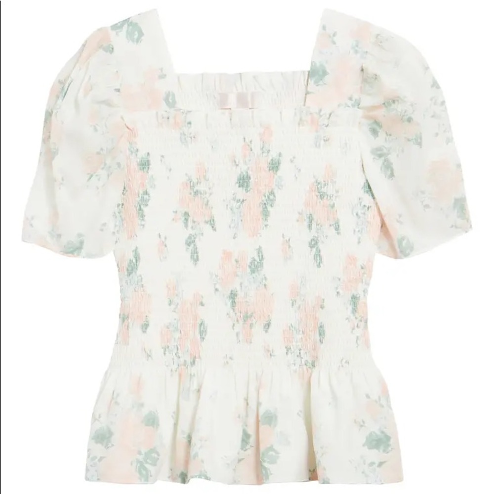 rachel parcell square neck smock top.